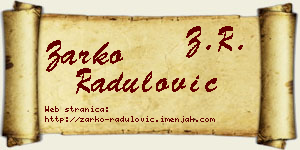 Žarko Radulović vizit kartica